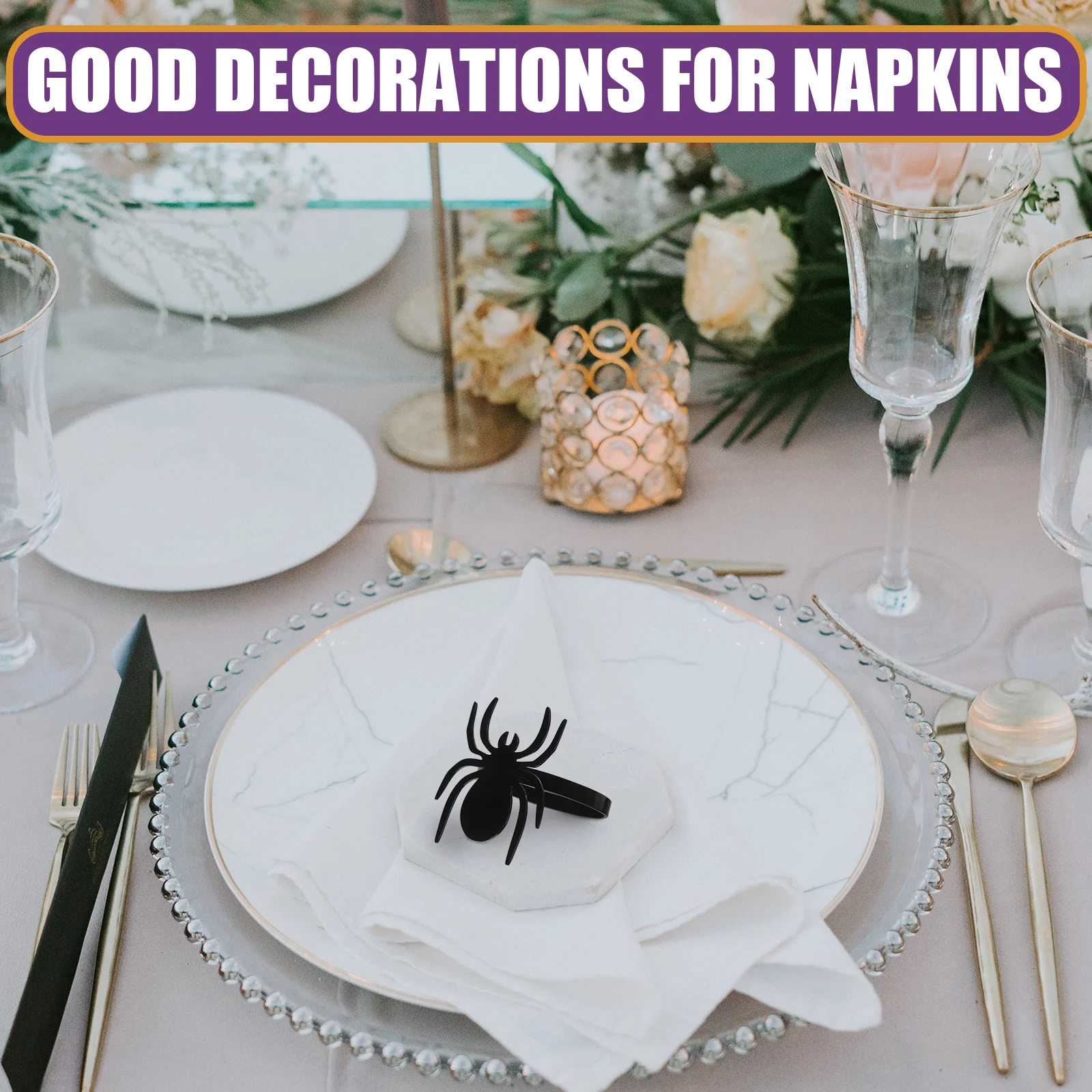 6pcs Spider Rings Halloween Spider Shaped Metal Holders Table Centerpiece Decorative Napkin Buckles Lightweight Portable
6pcs Spider Rings Halloween Spider Shaped Metal Holders Table Centerpiece Decorative Napkin Buckles Lightweight Portable