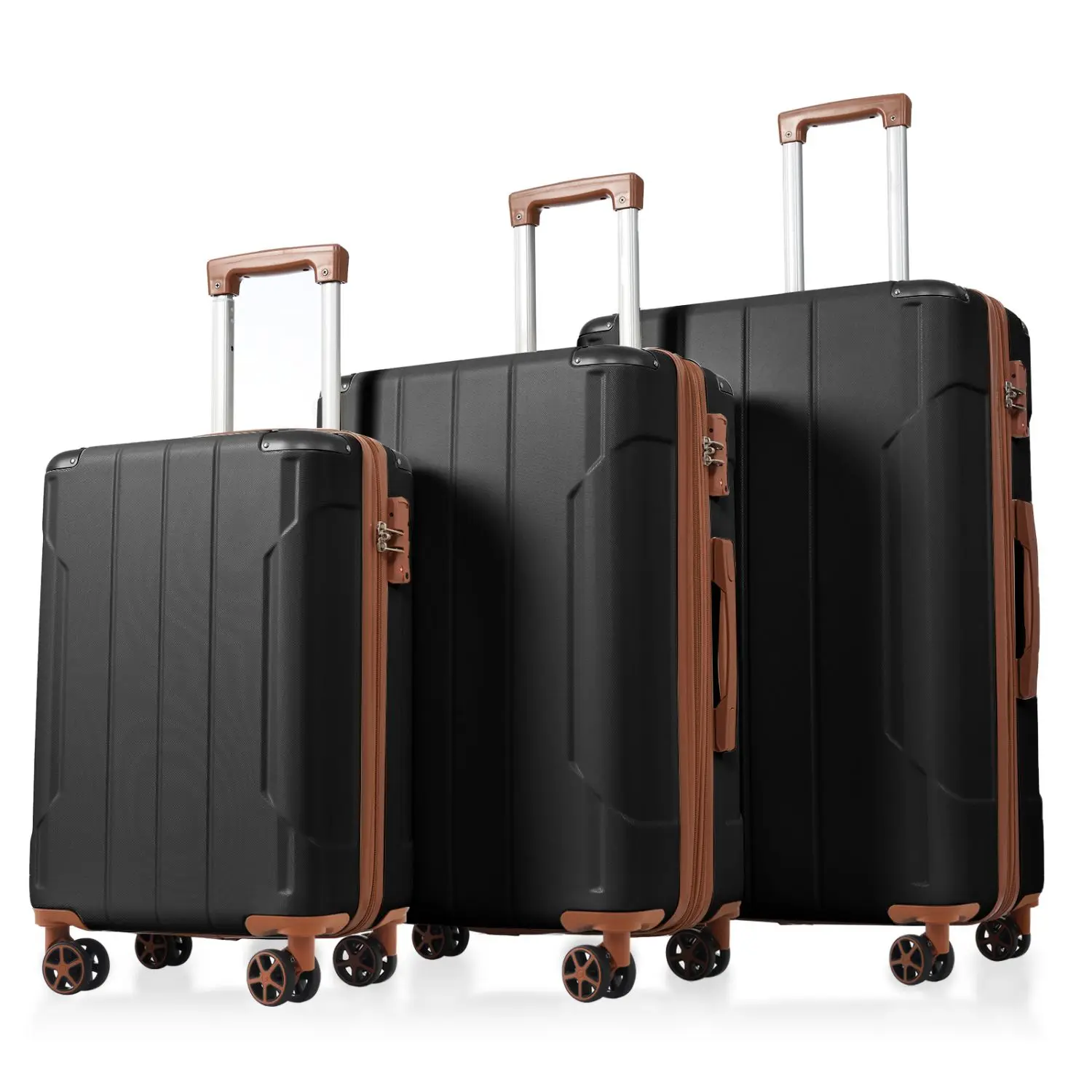 Luggage Sets 3 Piece, Hard shell ABS Lightweight Durable Suitcases with Double Spinner Wheels 20/24/28 Inch (Black Brown)
Luggage Sets 3 Piece, Hard shell ABS Lightweight Durable Suitcases with Double Spinner Wheels 20/24/28 Inch (Black Brown)