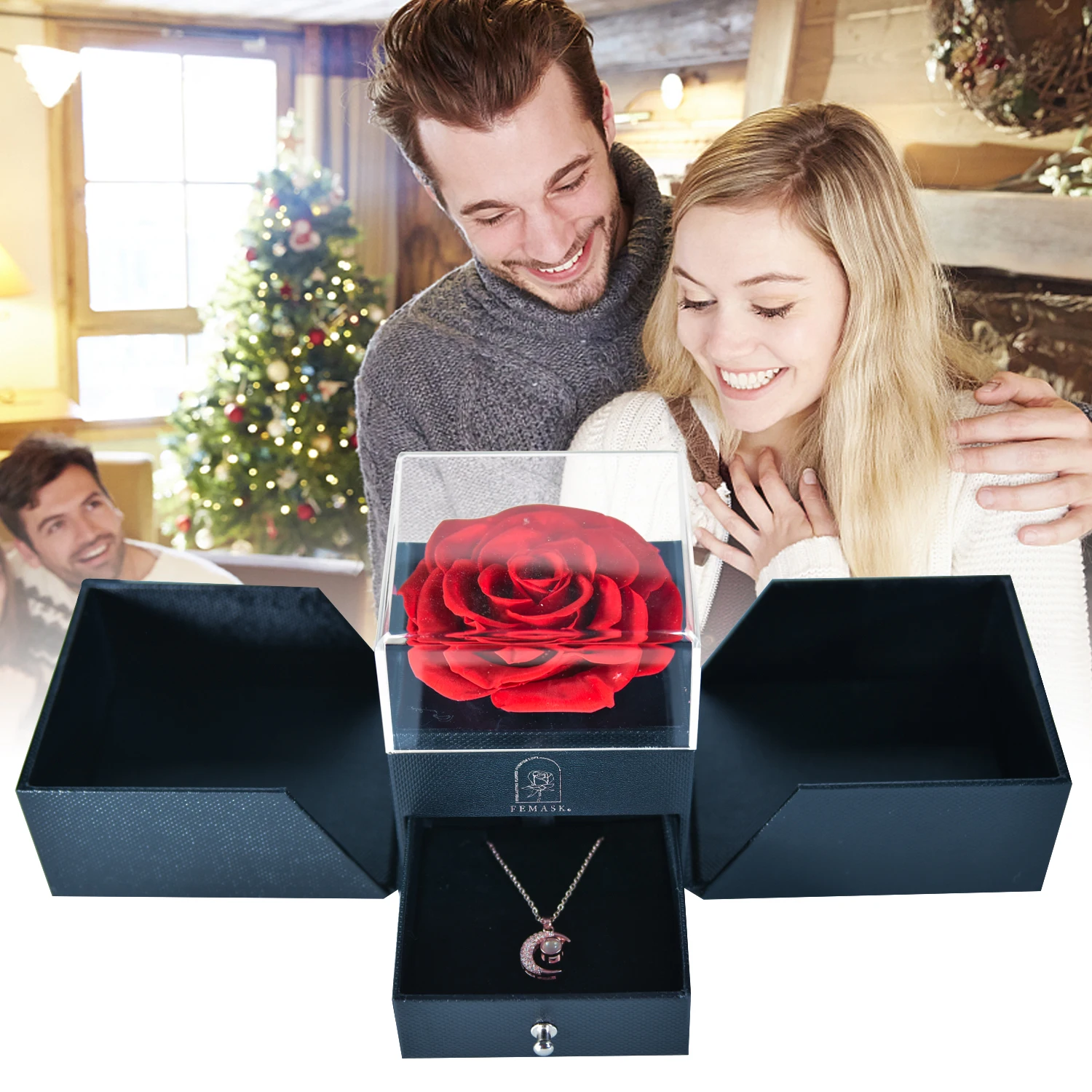 Mothers Day Preserved Rose Eternal Flower Gift Box with 100 Languages I Love You Heart Pendant Wedding Jewelry Birthday Gifts
Mothers Day Preserved Rose Eternal Flower Gift Box with 100 Languages I Love You Heart Pendant Wedding Jewelry Birthday Gifts