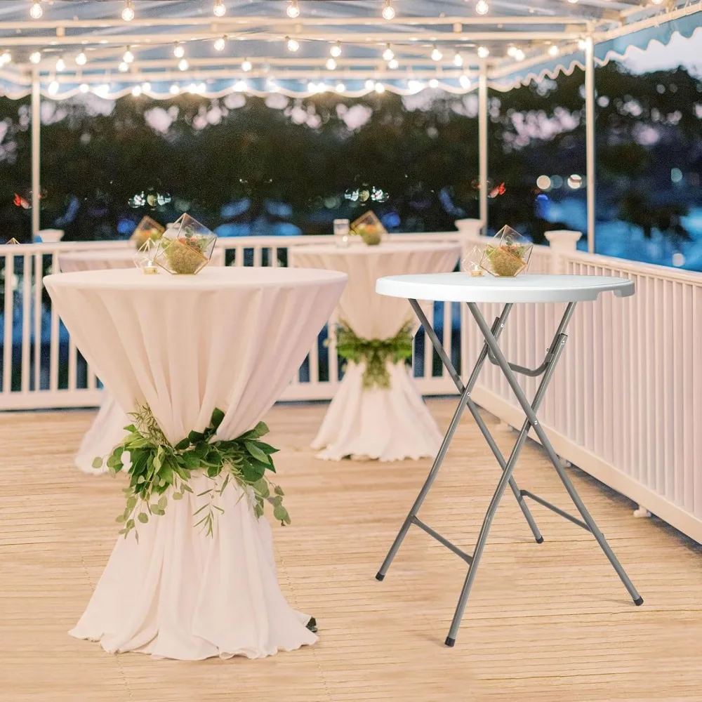 32" Plastic Folding Round Table Bar Height, with Gray Metal Finish, High Top Table for Outdoor Party,Dining Room, Wedding Event
32" Plastic Folding Round Table Bar Height, with Gray Metal Finish, High Top Table for Outdoor Party,Dining Room, Wedding Event