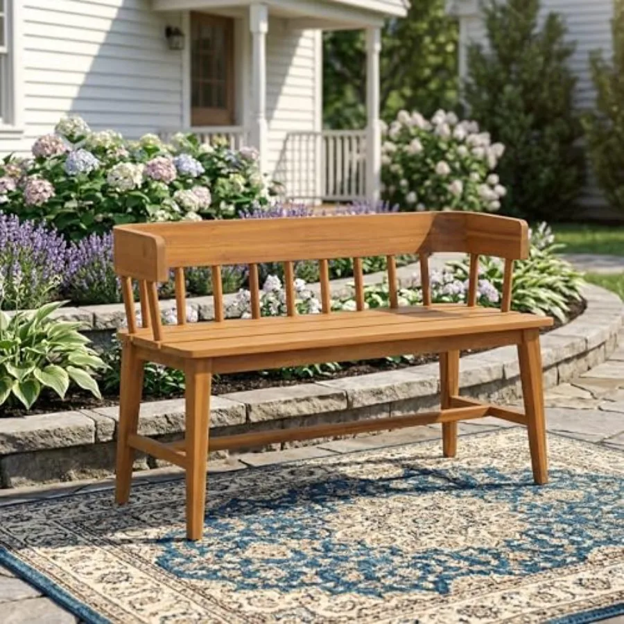 Outdoor Acacia Wood Bench, All-Weather 2-Person Garden Bench with Backrest and Armrests, Loveseat Garden Bench with Slatted Sea
Outdoor Acacia Wood Bench, All-Weather 2-Person Garden Bench with Backrest and Armrests, Loveseat Garden Bench with Slatted Sea