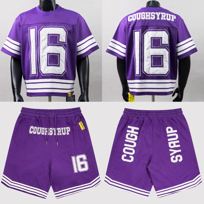 American Trend THAT'S A AWFUL LOT OF COUGH SYRUP Casual Shorts Loose Breathable Sports Suit Embroidery Mesh Short Sleevess
American Trend THAT'S A AWFUL LOT OF COUGH SYRUP Casual Shorts Loose Breathable Sports Suit Embroidery Mesh Short Sleevess