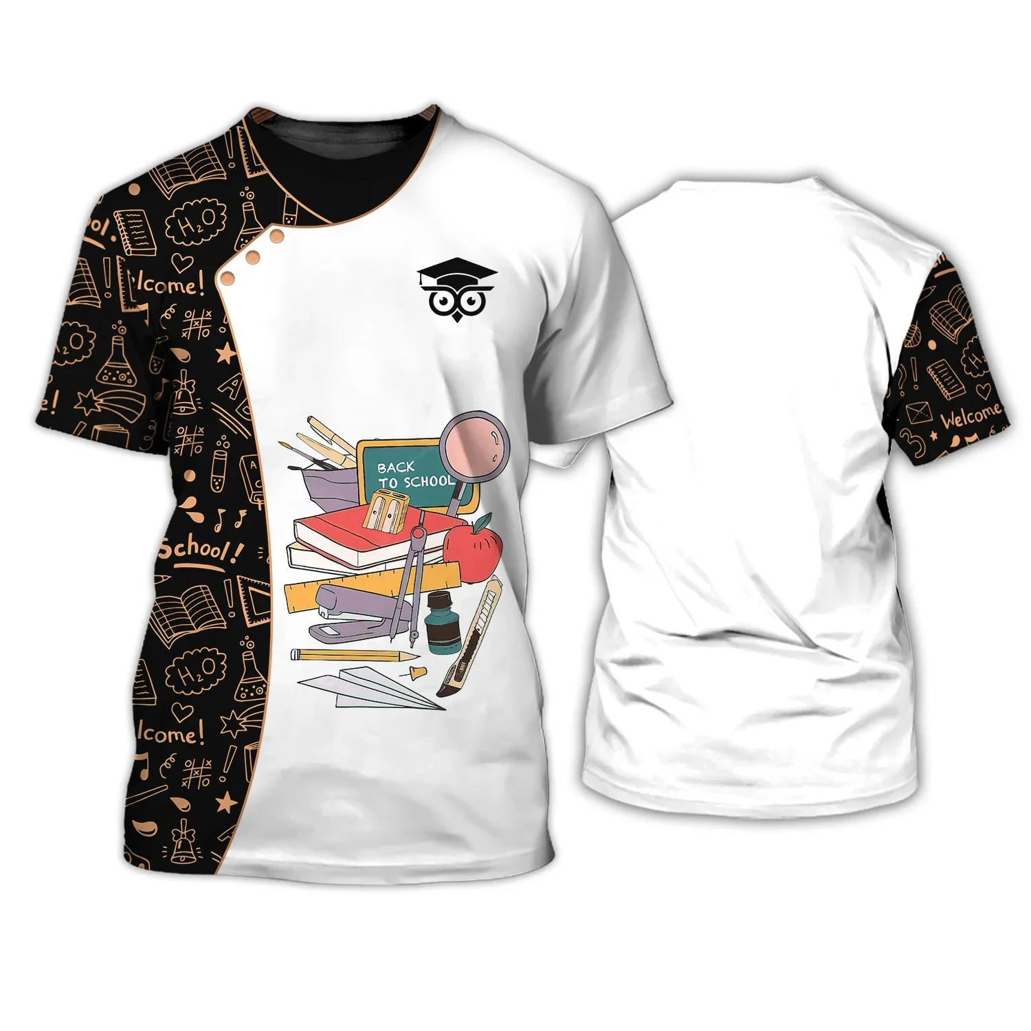 Summer Teacher's Uniform T-Shirts 3D Printed Daily Teaching Short-Sleeved Work Clothes Fashionable Round Neck Men's Women's Tops
Summer Teacher's Uniform T-Shirts 3D Printed Daily Teaching Short-Sleeved Work Clothes Fashionable Round Neck Men's Women's Tops