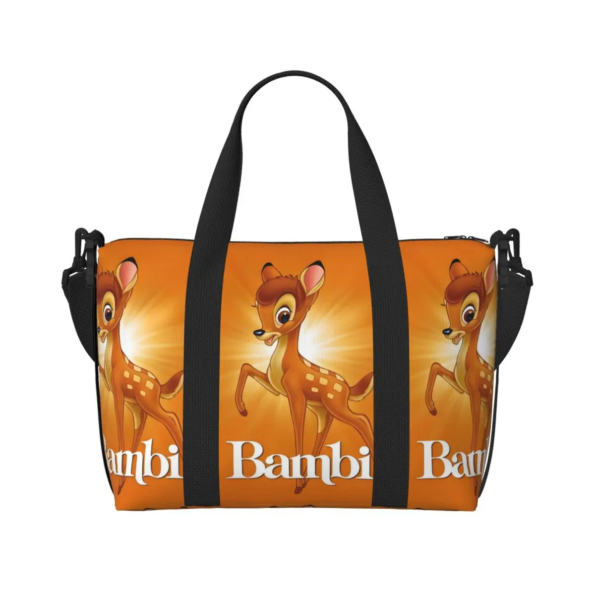 Сумка-тоут для покупок с милым оленем Бэмби, женская большая вместительная сумка с героями мультфильмов «Каваи», аниме, тренажерный зал, пляжные дорожные сумки 
Сумка-тоут для покупок с милым оленем Бэмби, женская большая вместительная сумка с героями мультфильмов «Каваи», аниме, тренажерный зал, пляжные дорожные сумки