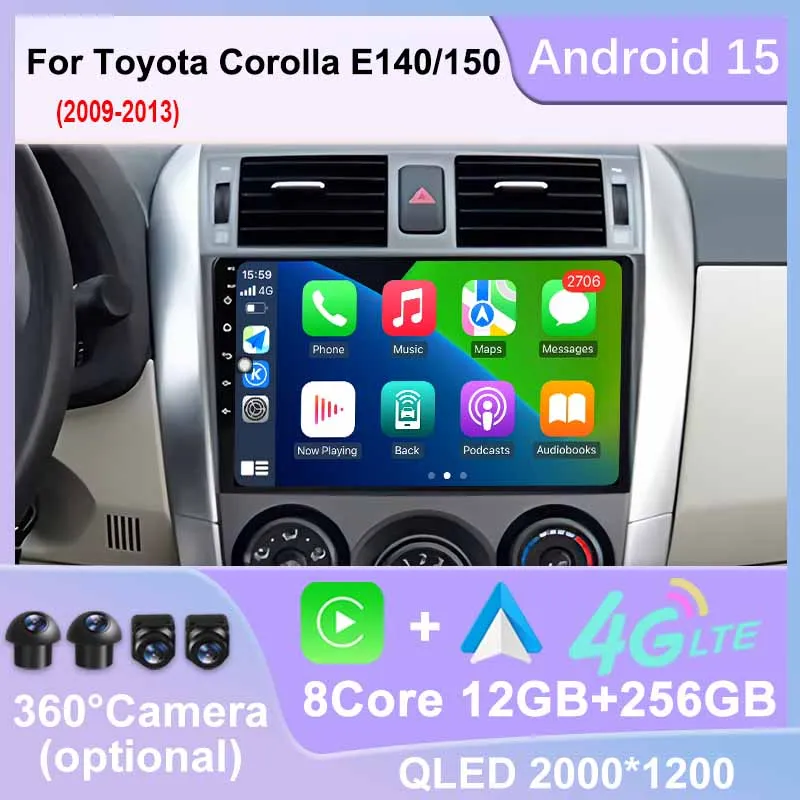Автомобильный радиоприемник Android 15 для Toyota Corolla E140/150 2009-2013, мультимедийный стерео видеоплеер, головное устройство BT, Qualcomm GPS NAVI QLED
Автомобильный радиоприемник Android 15 для Toyota Corolla E140/150 2009-2013, мультимедийный стерео видеоплеер, головное устройство BT, Qualcomm GPS NAVI QLED