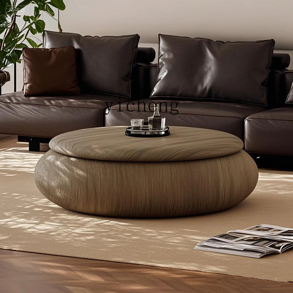 ZYA wabi-sabi wind minimalist large round coffee table living room household size simple atmosphere black walnut
ZYA wabi-sabi wind minimalist large round coffee table living room household size simple atmosphere black walnut