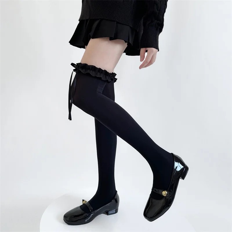 Women Thigh High Socks Ruffles Bow Elastic Stockings JK Uniform Over Knee Socks for Streetwear Lolita Kawaii Clothing Accessory
Women Thigh High Socks Ruffles Bow Elastic Stockings JK Uniform Over Knee Socks for Streetwear Lolita Kawaii Clothing Accessory