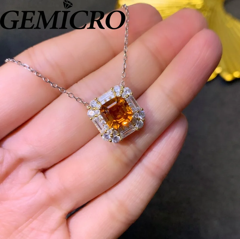 Gemicro 100% 925 Silver Top Natural 8*8mm Ascher Cut Citrine Pendant for Women Fine Luxury Jewelry Wear Gifts
Gemicro 100% 925 Silver Top Natural 8*8mm Ascher Cut Citrine Pendant for Women Fine Luxury Jewelry Wear Gifts