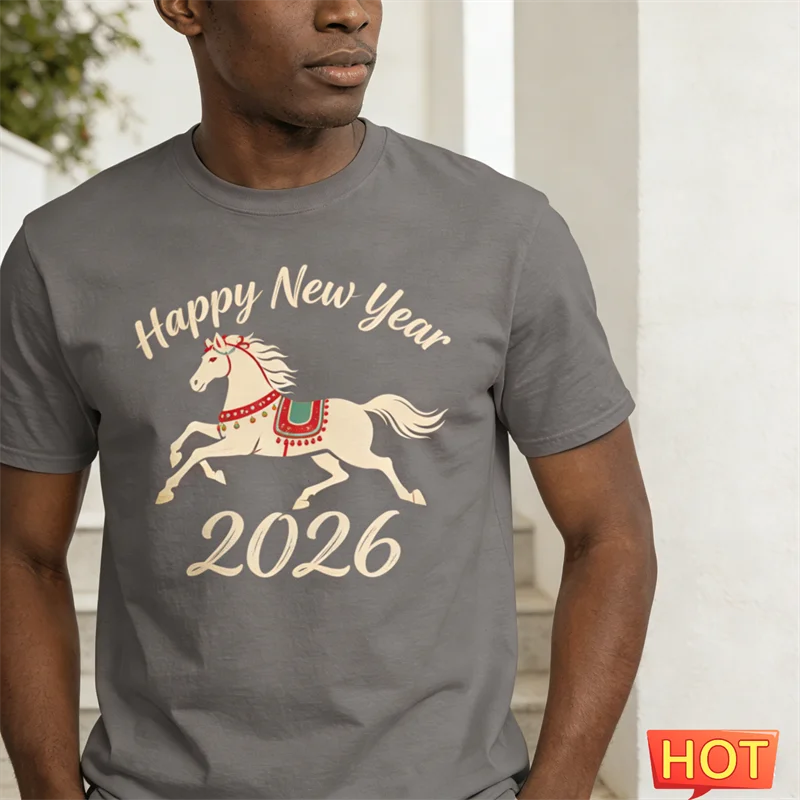 2026 New Horse Graphic New Year T Shirts For Men Fashion Trendy Short Sleeve 3D Printed O Neck T-shirts Loose Streetwear Tees
2026 New Horse Graphic New Year T Shirts For Men Fashion Trendy Short Sleeve 3D Printed O Neck T-shirts Loose Streetwear Tees