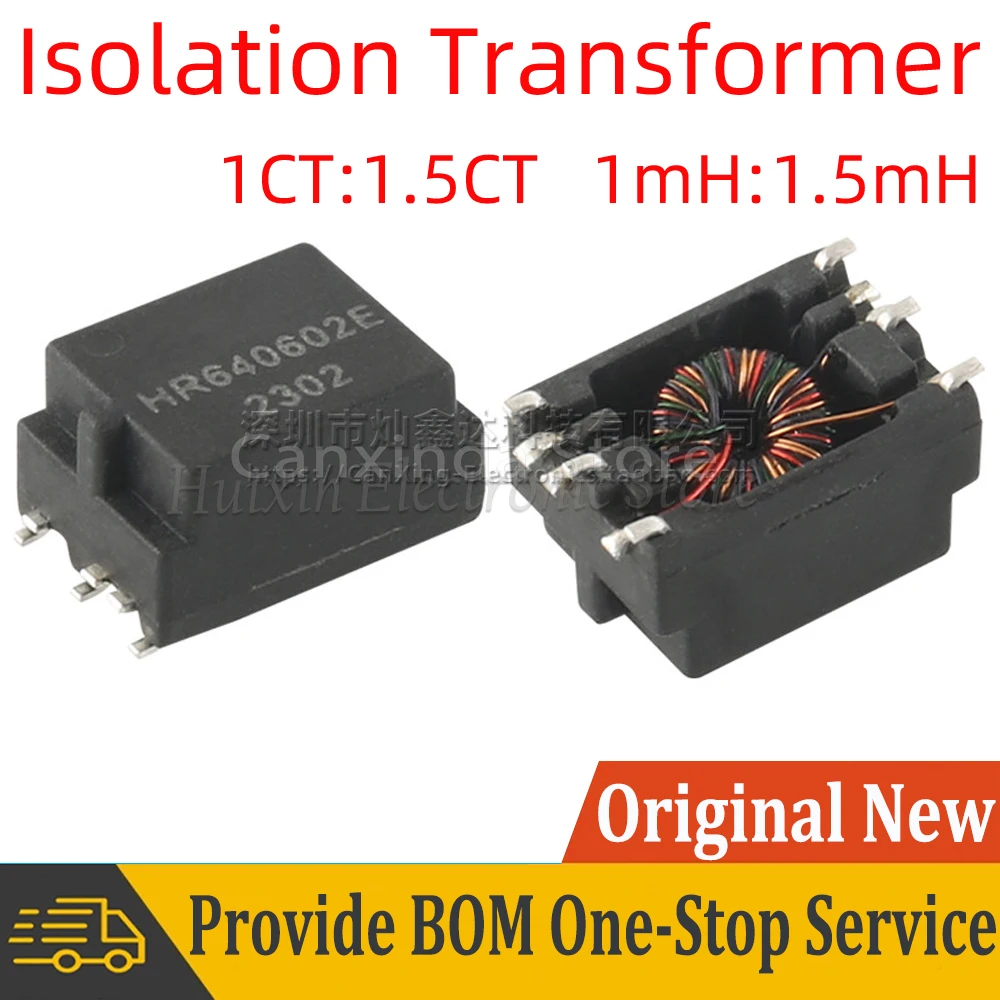 5pcs SMT HR640602E 1CT:1.5CT Turns Ratio 1:1.5 1mH:1.5mH 1500VAC High Frequency Isolator Isolation Signal Pulse Transformer
5pcs SMT HR640602E 1CT:1.5CT Turns Ratio 1:1.5 1mH:1.5mH 1500VAC High Frequency Isolator Isolation Signal Pulse Transformer