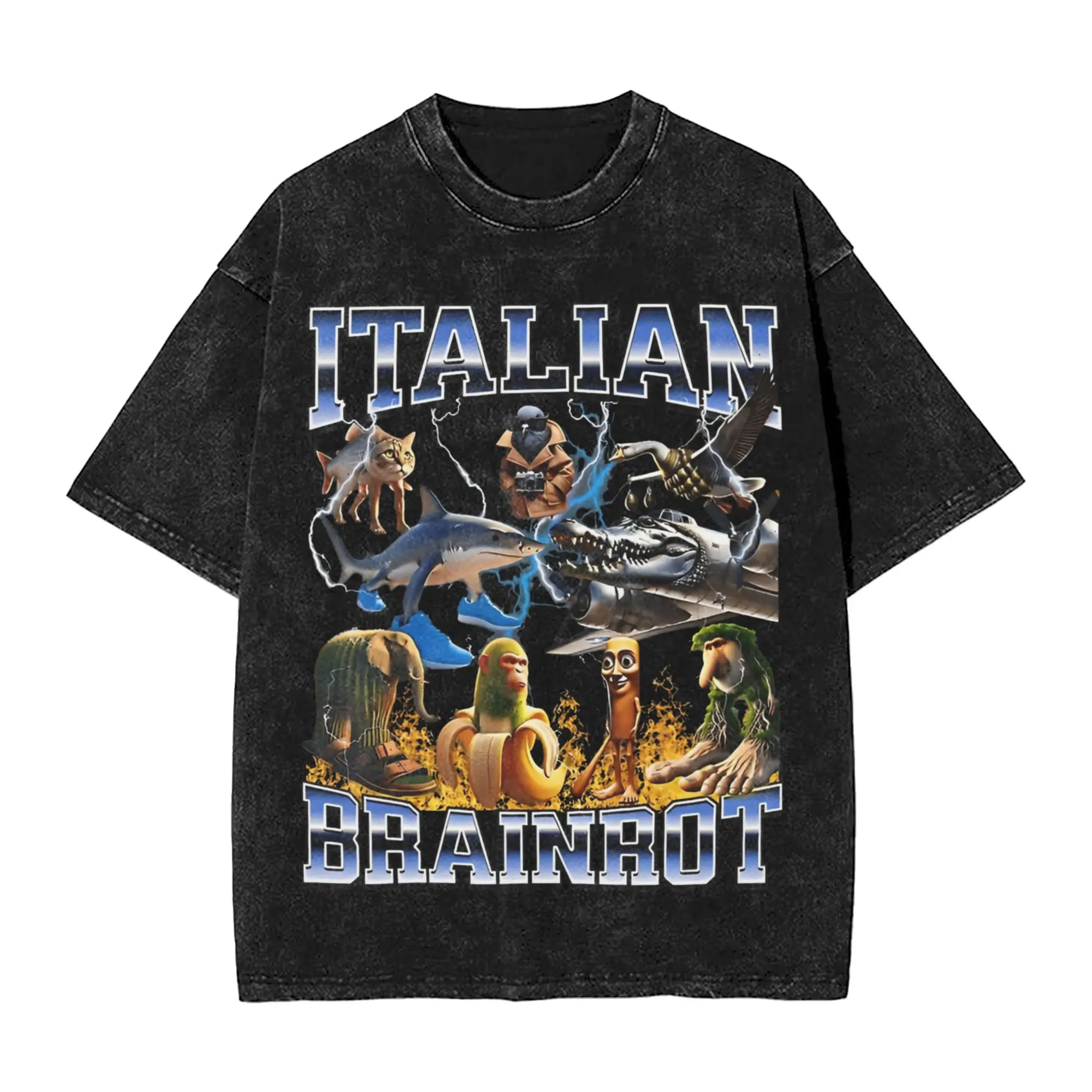 Bombardiro Crocodilo Tralalero Tralala Washed T Shirt Streetwear Hip Hop Novelty T-Shirt Tops Men Women Short Sleeve High Street
Bombardiro Crocodilo Tralalero Tralala Washed T Shirt Streetwear Hip Hop Novelty T-Shirt Tops Men Women Short Sleeve High Street