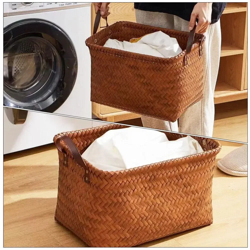 Spring/Summer Square Storage Basket Handmade Vine Weaving Storage Basket Outdoor Picnic Basket Portable Dirty Clothes Basket
Spring/Summer Square Storage Basket Handmade Vine Weaving Storage Basket Outdoor Picnic Basket Portable Dirty Clothes Basket