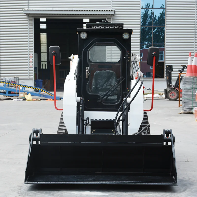 Customized skid steer loader with snow blower, track type small loader, cab, household farm mini skid steer loader, CE EPA 
Customized skid steer loader with snow blower, track type small loader, cab, household farm mini skid steer loader, CE EPA