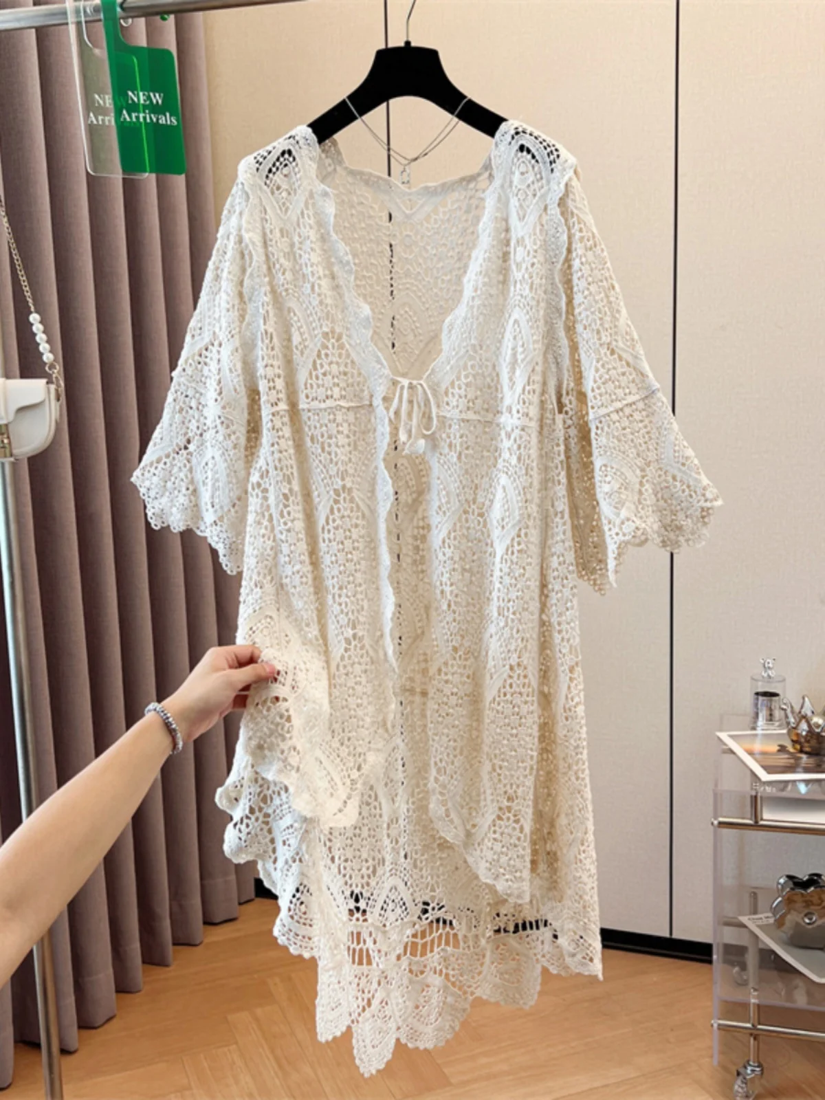 Bohemian Hollow out Knitted Sweater Coat Women's Summer New Large Size Fat MM Mid-Length Outerwear Open Cardigan Top
Bohemian Hollow out Knitted Sweater Coat Women's Summer New Large Size Fat MM Mid-Length Outerwear Open Cardigan Top