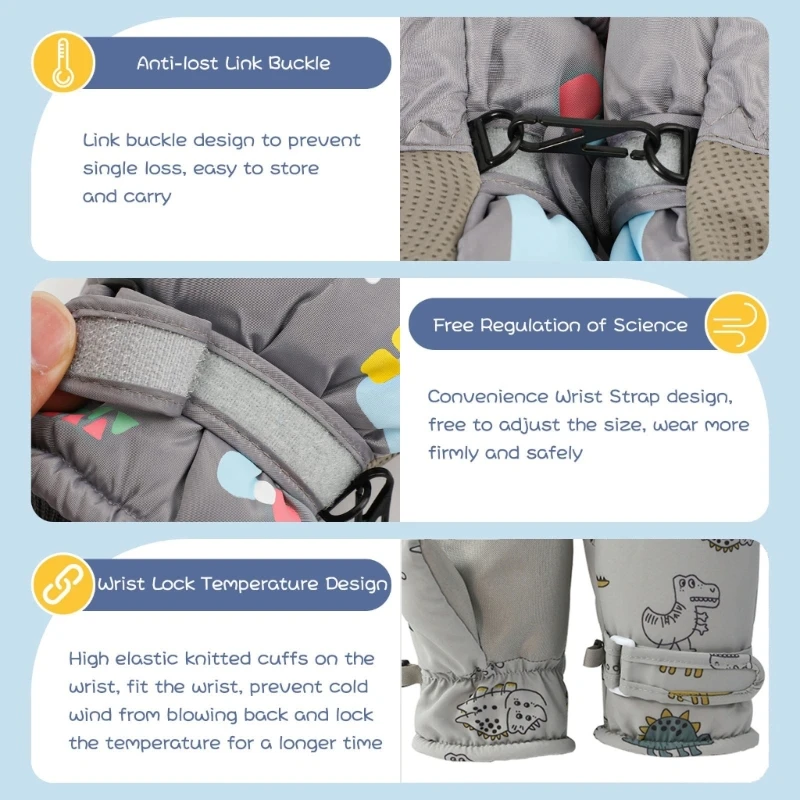 Adjustable Snow Mittens Waterproof Snow Gloves Cartoon Windproof Ski Mittens Quick Drying Design Gloves for Infants 
Adjustable Snow Mittens Waterproof Snow Gloves Cartoon Windproof Ski Mittens Quick Drying Design Gloves for Infants