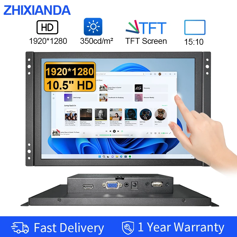 Factory Price 10.5 Inch 1920*1280 15:10 Open Frame Monitor Capacitive Touch Industrial LCD Display With HDMI VGA USB Interface
Factory Price 10.5 Inch 1920*1280 15:10 Open Frame Monitor Capacitive Touch Industrial LCD Display With HDMI VGA USB Interface