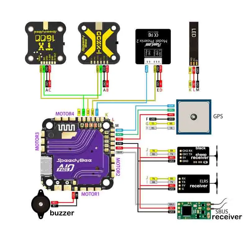 SpeedyBee F405 AIO 40A Bluejay 25.5x25.5 Flight Controller with ICM-42688 Gyro SPA06-003 Barometer for RC FPV Freestyle Drone
SpeedyBee F405 AIO 40A Bluejay 25.5x25.5 Flight Controller with ICM-42688 Gyro SPA06-003 Barometer for RC FPV Freestyle Drone