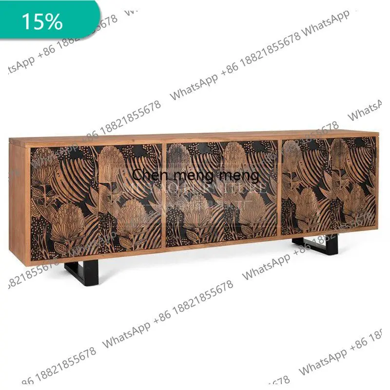 M178 French retro solid wood dining side cabinet Bohemian decorative entrance cabinet Designer TV cabinet
M178 French retro solid wood dining side cabinet Bohemian decorative entrance cabinet Designer TV cabinet
