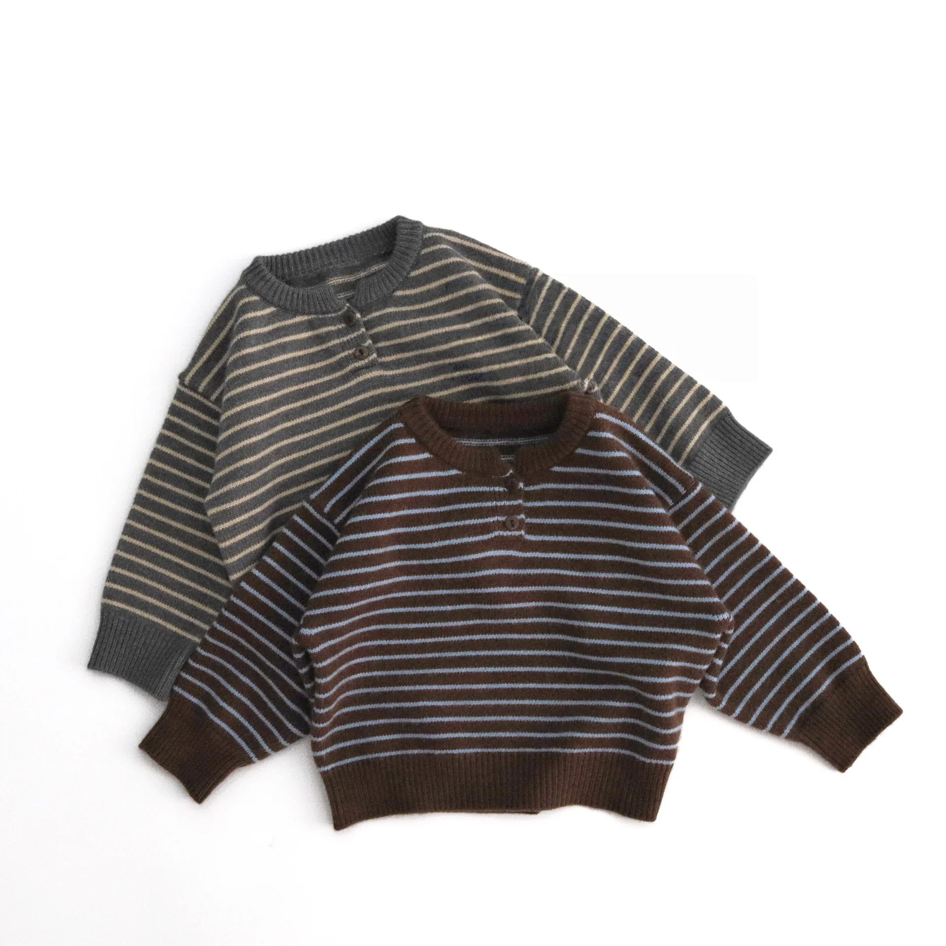 Autumn Winter Kids Striped Knit Sweater Unisex Button Half-Placket Warm Pullover for 1-6 Years Old Toddler Boys Girls
Autumn Winter Kids Striped Knit Sweater Unisex Button Half-Placket Warm Pullover for 1-6 Years Old Toddler Boys Girls