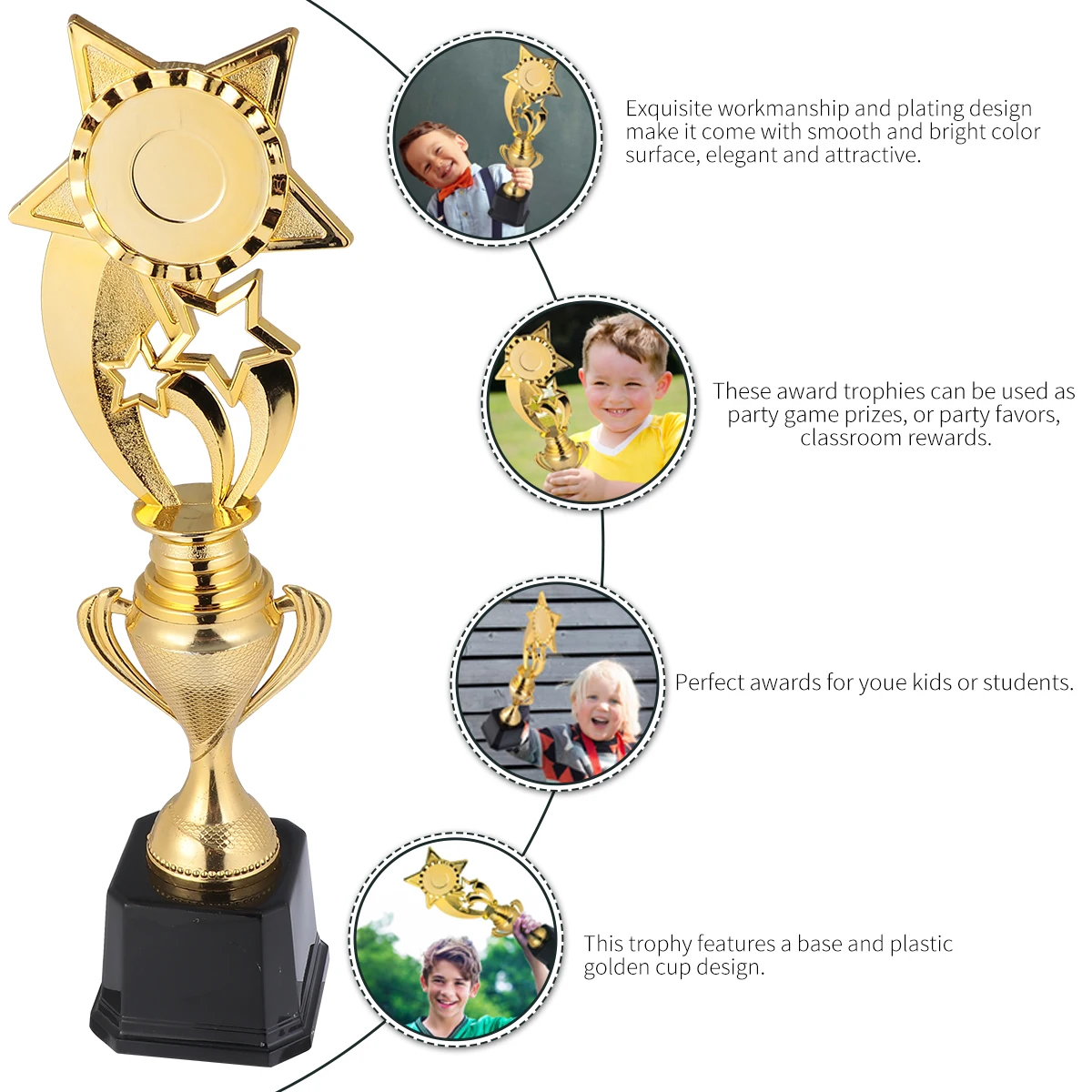 Plastic Pentagram Awards Game Reward Prizes Trophy Competition Competition Trophy Party Favor Golden Cup Design Bright Color
Plastic Pentagram Awards Game Reward Prizes Trophy Competition Competition Trophy Party Favor Golden Cup Design Bright Color