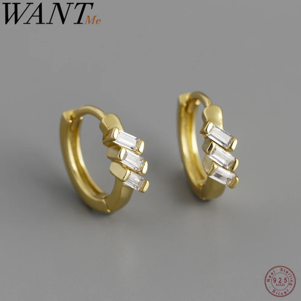 WANTME 925 Sterling Silver Fashion Shiny Square Zircon Huggies Hoop Earrings for Women Unique European Trend Party Jewelry Gift
WANTME 925 Sterling Silver Fashion Shiny Square Zircon Huggies Hoop Earrings for Women Unique European Trend Party Jewelry Gift