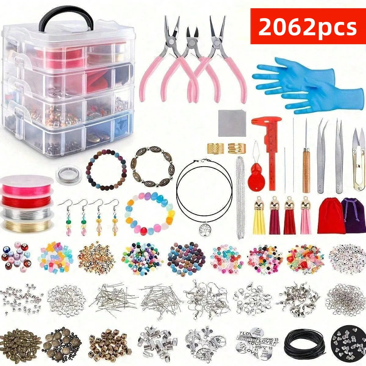 2062pcs New Jewelry Making Supplies Kit Accessories Jewelry Accessories Letter Beading Set Material For DIY Jewelry Making Beads
2062pcs New Jewelry Making Supplies Kit Accessories Jewelry Accessories Letter Beading Set Material For DIY Jewelry Making Beads
