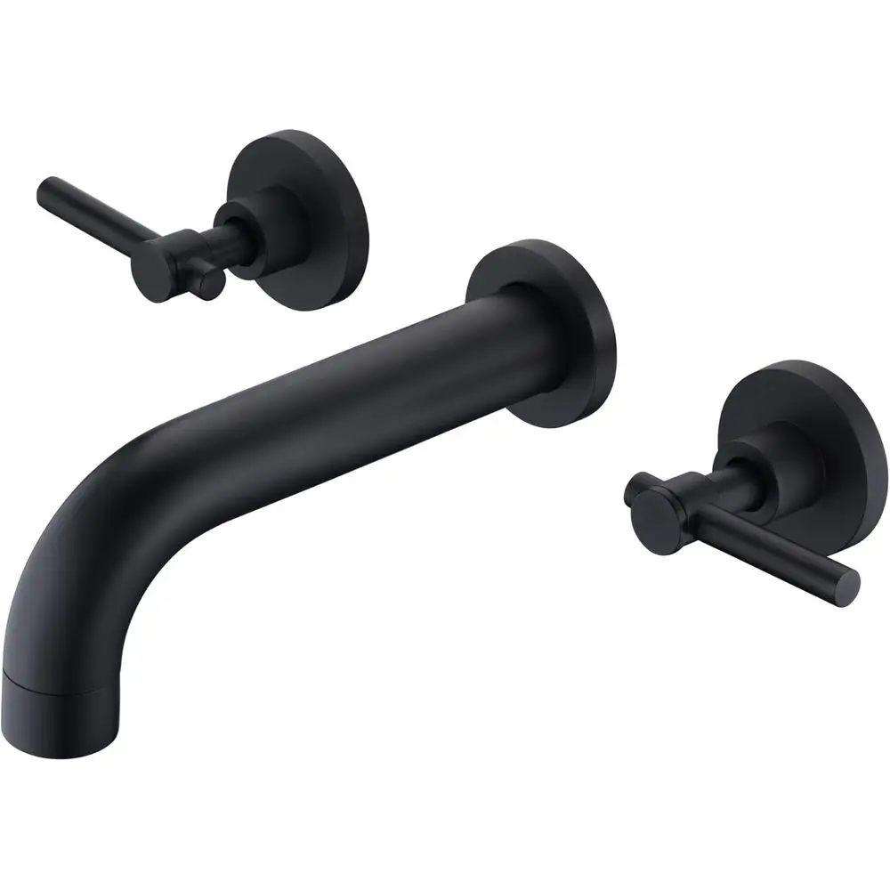 Черный настенный смеситель для ванны с двумя ручками
Черный настенный смеситель для ванны с двумя ручками