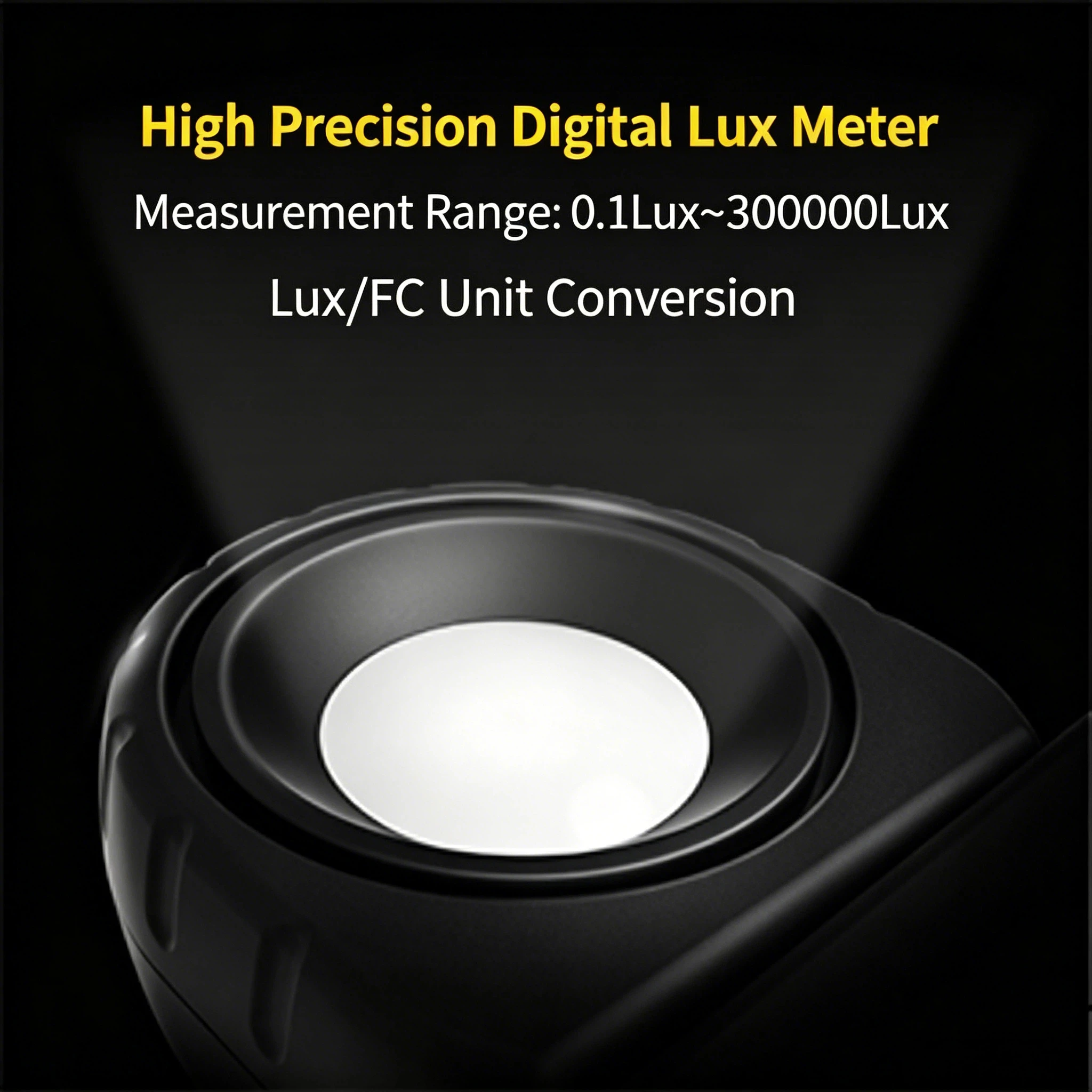 Digital Lux Meter, 1-300,000 Lux, dual display in Lux and FC, suitable for office and factory multi-scenario use
Digital Lux Meter, 1-300,000 Lux, dual display in Lux and FC, suitable for office and factory multi-scenario use