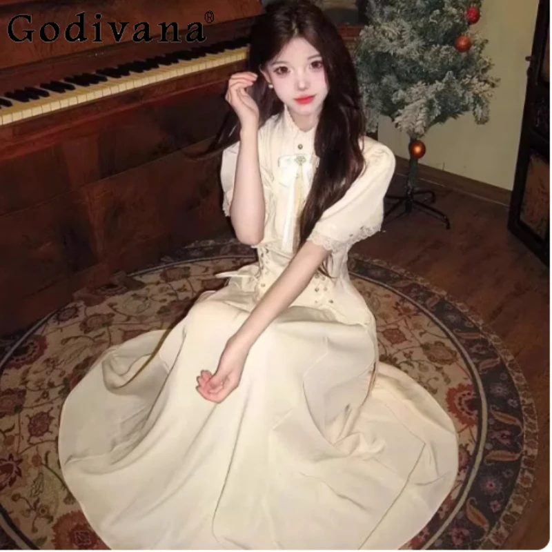 Spring Summer Japanese New Sweet Lolita Short Sleeve Dress Fashion Girl High Waist A-line Age-reducing Stand-up Collar Dresses
Spring Summer Japanese New Sweet Lolita Short Sleeve Dress Fashion Girl High Waist A-line Age-reducing Stand-up Collar Dresses