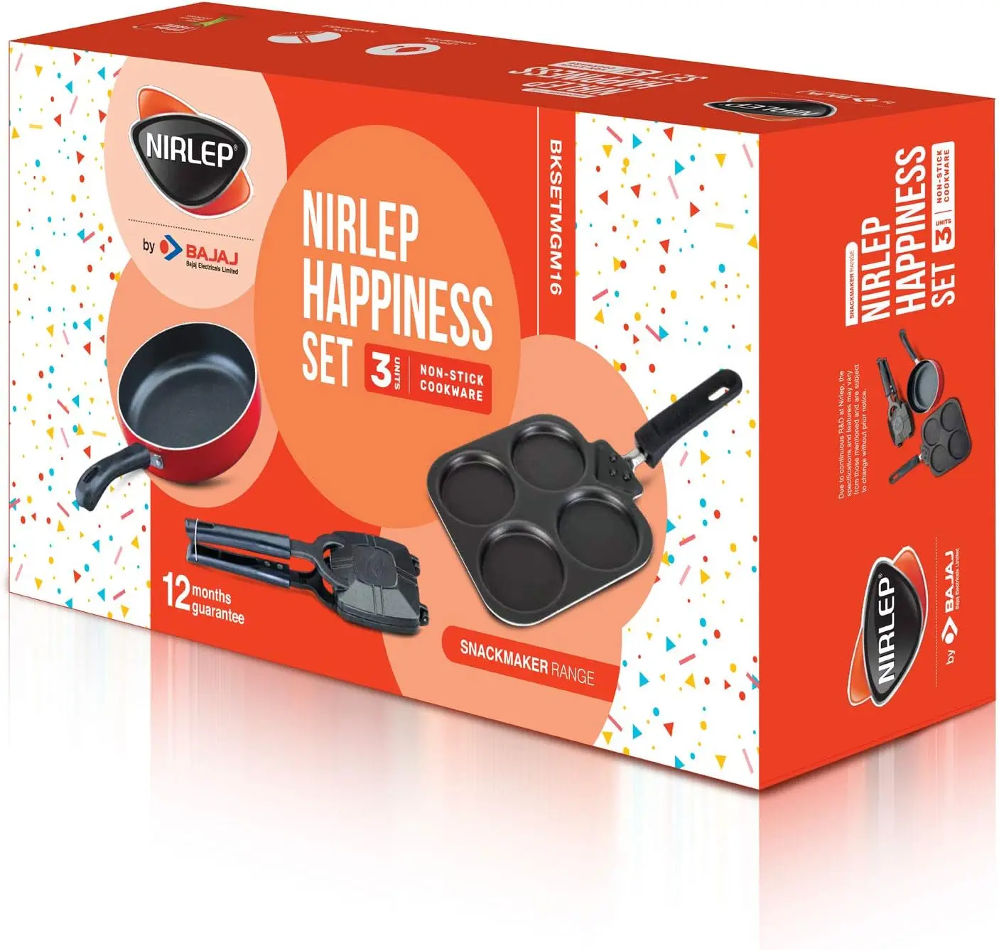 Snack maker & Breakfast maker from Gift Set (Multi Snack Maker 2.2 mm, Sandwich Griller 2 mm & 2 Minute Fry Pan 16 cm Diameter)
Snack maker & Breakfast maker from Gift Set (Multi Snack Maker 2.2 mm, Sandwich Griller 2 mm & 2 Minute Fry Pan 16 cm Diameter)