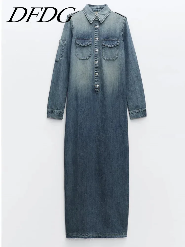 JNMC модный дизайн с отворотом разрезом двойными карманами длинное джинсовое платье для женщин 2024 весна и осень новый товар
JNMC модный дизайн с отворотом разрезом двойными карманами длинное джинсовое платье для женщин 2024 весна и осень новый товар