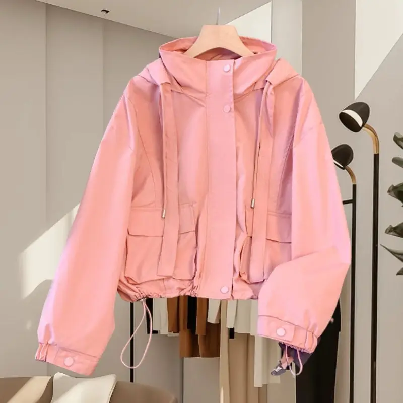 Coat Women 2026 Spring Autumn New Casual Jacket Loose Fashion Outwear Solid Color Hooded Short Coat Ladies Daily Outerwear
Coat Women 2026 Spring Autumn New Casual Jacket Loose Fashion Outwear Solid Color Hooded Short Coat Ladies Daily Outerwear
