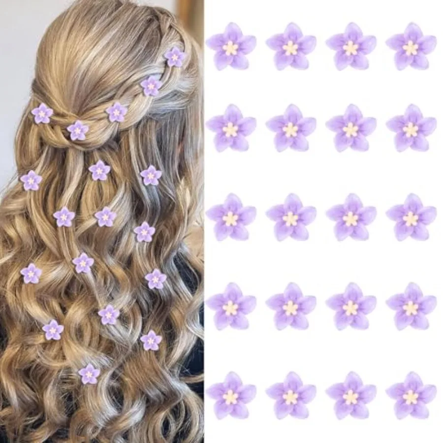 Mini Lily Flower Hair Clips and Barrettes - 20 Cute Small Bridal Hair Accessories for Girls, Women, and Weddings in Purple
Mini Lily Flower Hair Clips and Barrettes - 20 Cute Small Bridal Hair Accessories for Girls, Women, and Weddings in Purple