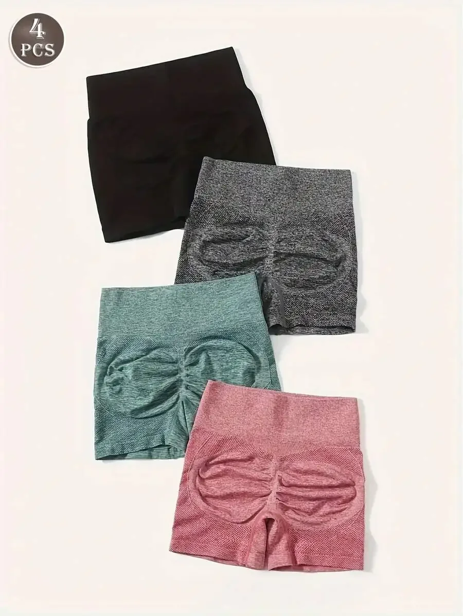 4-Pack High-Waisted Womens Sculpting Yoga Shorts With Butt-Lift Design For Comfort And Fitness
4-Pack High-Waisted Womens Sculpting Yoga Shorts With Butt-Lift Design For Comfort And Fitness
