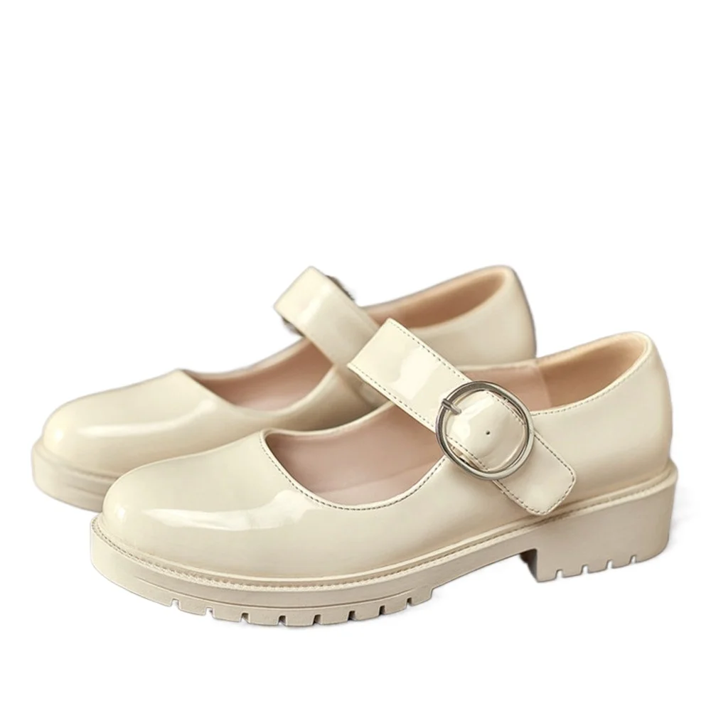 Women Mary Jane Shoes Black Beige Patent Leather Platform Loafers with Buckle Strap Plus Size 33-52 Chunky Heel Casual School
Women Mary Jane Shoes Black Beige Patent Leather Platform Loafers with Buckle Strap Plus Size 33-52 Chunky Heel Casual School