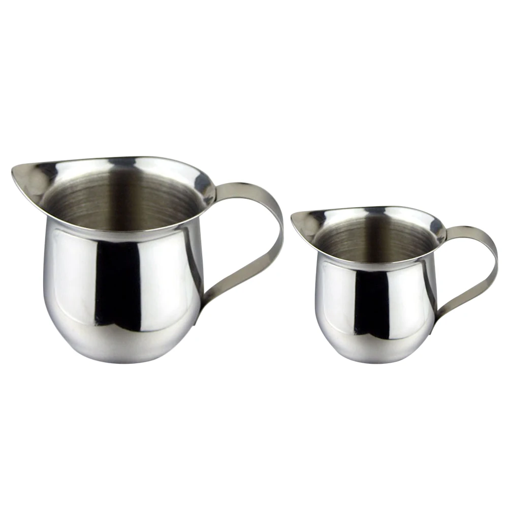 2pcs Stainless Steel Milk Cup Pitcher Jar Coffee Making Frothing Kitchen Bar Suitable Milk Coffee Multi Functional Safe Heat
2pcs Stainless Steel Milk Cup Pitcher Jar Coffee Making Frothing Kitchen Bar Suitable Milk Coffee Multi Functional Safe Heat
