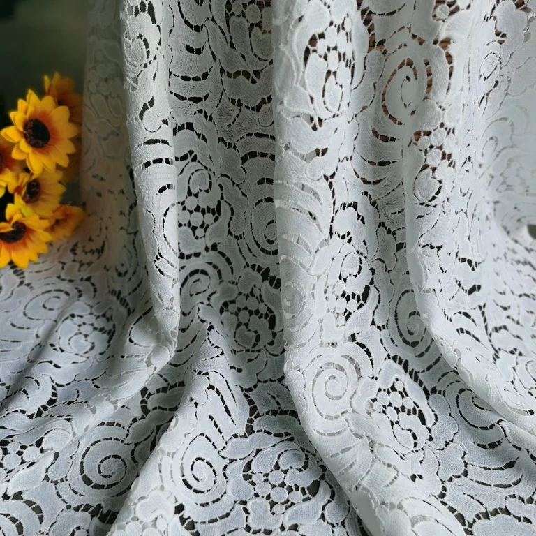 New high-quality white water-soluble milk silk embroidered floral lace fabric for wedding dresses, gowns, and clothing fabric
New high-quality white water-soluble milk silk embroidered floral lace fabric for wedding dresses, gowns, and clothing fabric