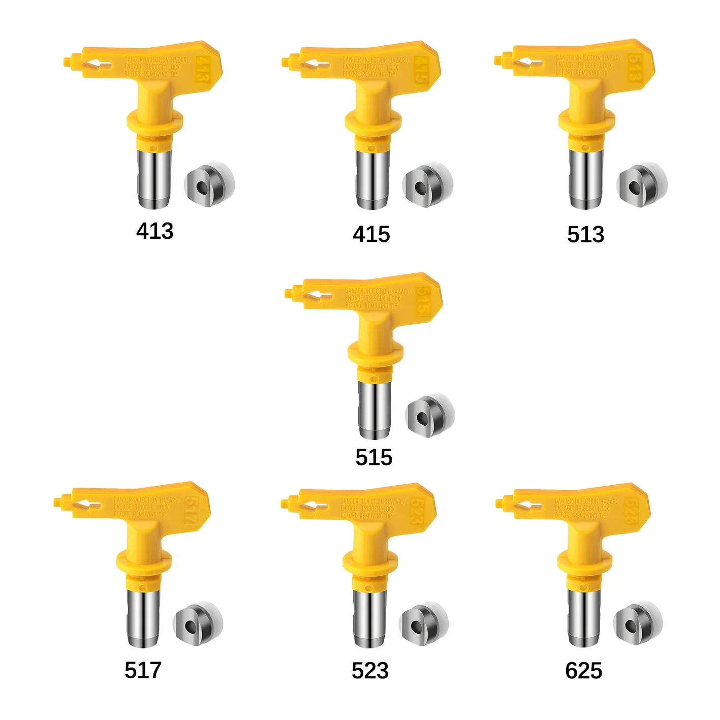 Airless Spray Tip 413 415 513 515 517 523 625, Reversible Carbide for High Pressure Paint Sprayer, Replacement Part, Spray Gun
Airless Spray Tip 413 415 513 515 517 523 625, Reversible Carbide for High Pressure Paint Sprayer, Replacement Part, Spray Gun