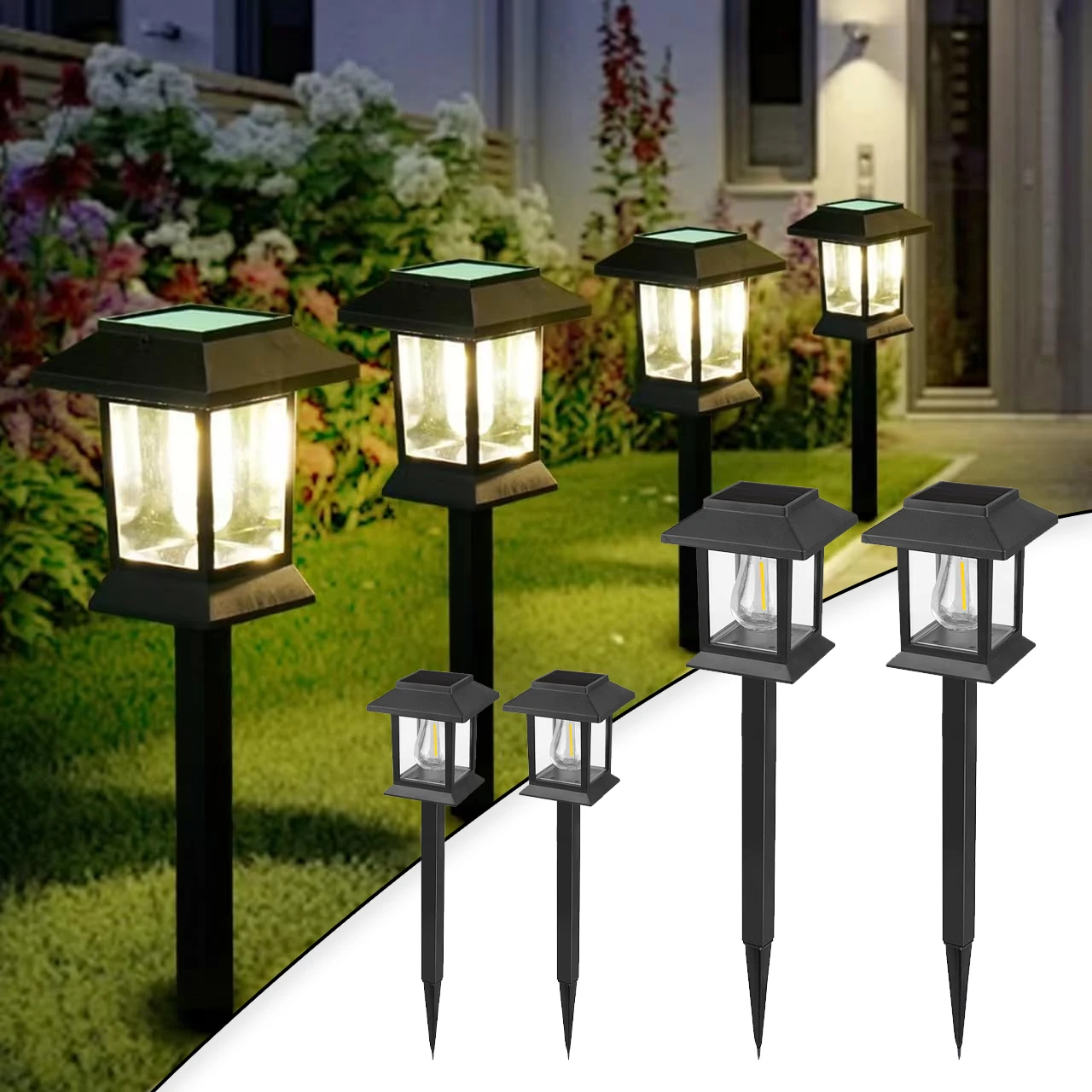 Solar Powered Vintage Glow Garden Path Lights Waterproof Outdoor Stake Lights for Yard Walkway Ambiance Warm White Illumination 
Solar Powered Vintage Glow Garden Path Lights Waterproof Outdoor Stake Lights for Yard Walkway Ambiance Warm White Illumination