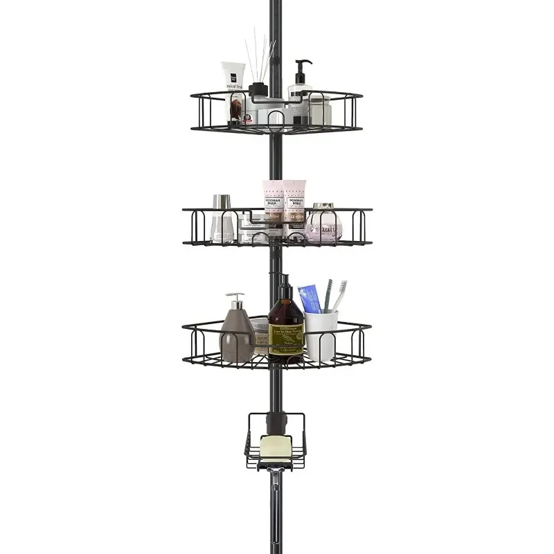 Shower Organizer Caddy for Bathroom, 39-125 inch Adjustable Tension Pole with 4-Tier Shelves for Home Bathroom Bath
Shower Organizer Caddy for Bathroom, 39-125 inch Adjustable Tension Pole with 4-Tier Shelves for Home Bathroom Bath