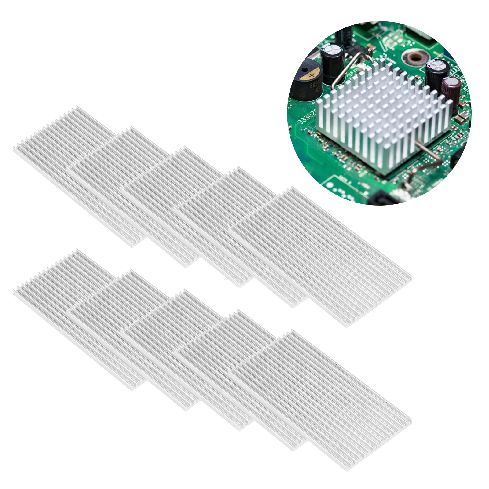 10Pcs Aluminum Heat Sink Heat Dissipation Cooling Sheet for Routers CPU Q50 x 4 x 100 Heat Dissipation
10Pcs Aluminum Heat Sink Heat Dissipation Cooling Sheet for Routers CPU Q50 x 4 x 100 Heat Dissipation