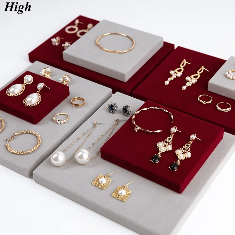 Commercial Jewelry Display Stand, Velvet Covered Holder for Earrings Rings Necklaces, Store Counter Showcase Rack
Commercial Jewelry Display Stand, Velvet Covered Holder for Earrings Rings Necklaces, Store Counter Showcase Rack