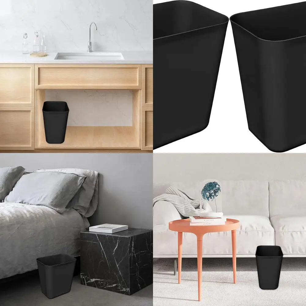 Compact 3-Gallon Wastebasket, Desk-Under Fit, Ideal for Home & Office (Black, 2-Pack)
Compact 3-Gallon Wastebasket, Desk-Under Fit, Ideal for Home & Office (Black, 2-Pack)