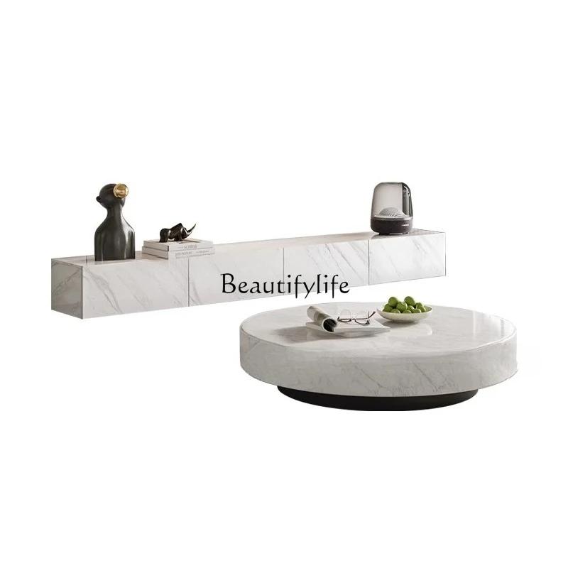 Marble coffee table Italian minimalist light luxury modern living room household light French cream style round large tea table
Marble coffee table Italian minimalist light luxury modern living room household light French cream style round large tea table