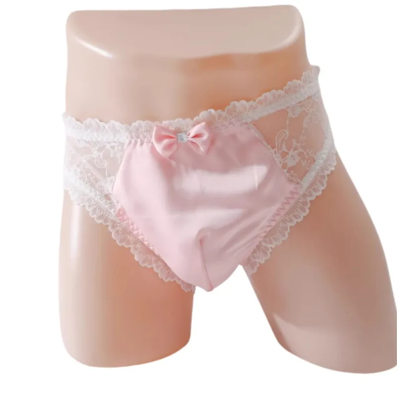 Japanese-style Sweet Pink Bow Lace Mesh Cross dressing Underwear Men's Convex Pouch Panties Lace Trim Mid Waist Sissy Lingerie
Japanese-style Sweet Pink Bow Lace Mesh Cross dressing Underwear Men's Convex Pouch Panties Lace Trim Mid Waist Sissy Lingerie