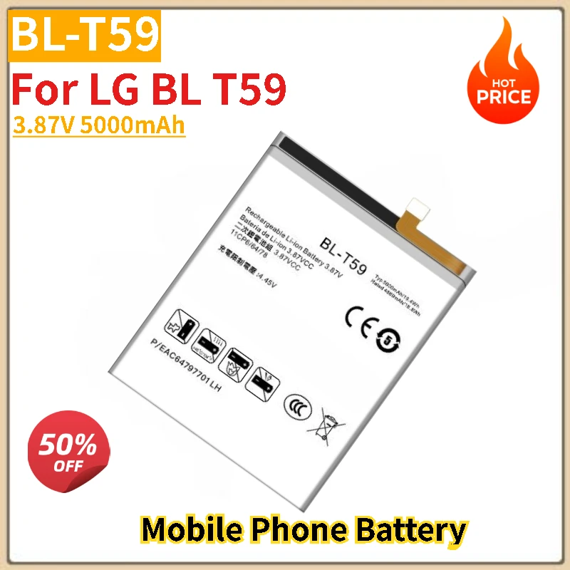 3.87V 5000mAh BL-T59 Replacement Mobile Phone Battery For LG BL T59 Brand New High Quality
3.87V 5000mAh BL-T59 Replacement Mobile Phone Battery For LG BL T59 Brand New High Quality