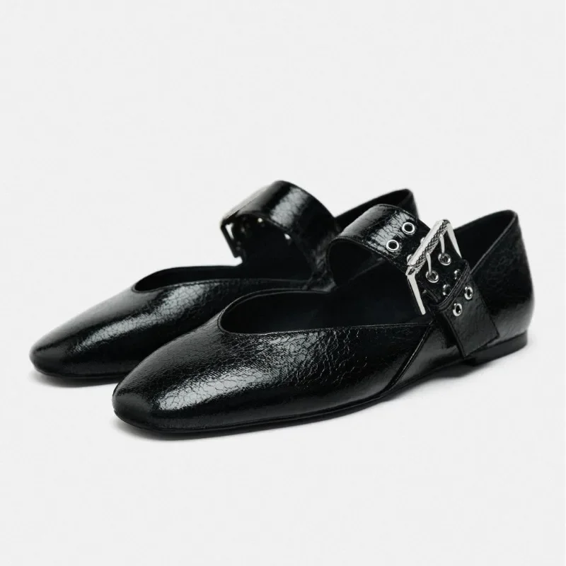 High Quality Black Women's Ballet Flats Buckle Belt Decoration Summer Footwear Square Toe Brand Mary Jane Female Barefoot Shoes
High Quality Black Women's Ballet Flats Buckle Belt Decoration Summer Footwear Square Toe Brand Mary Jane Female Barefoot Shoes