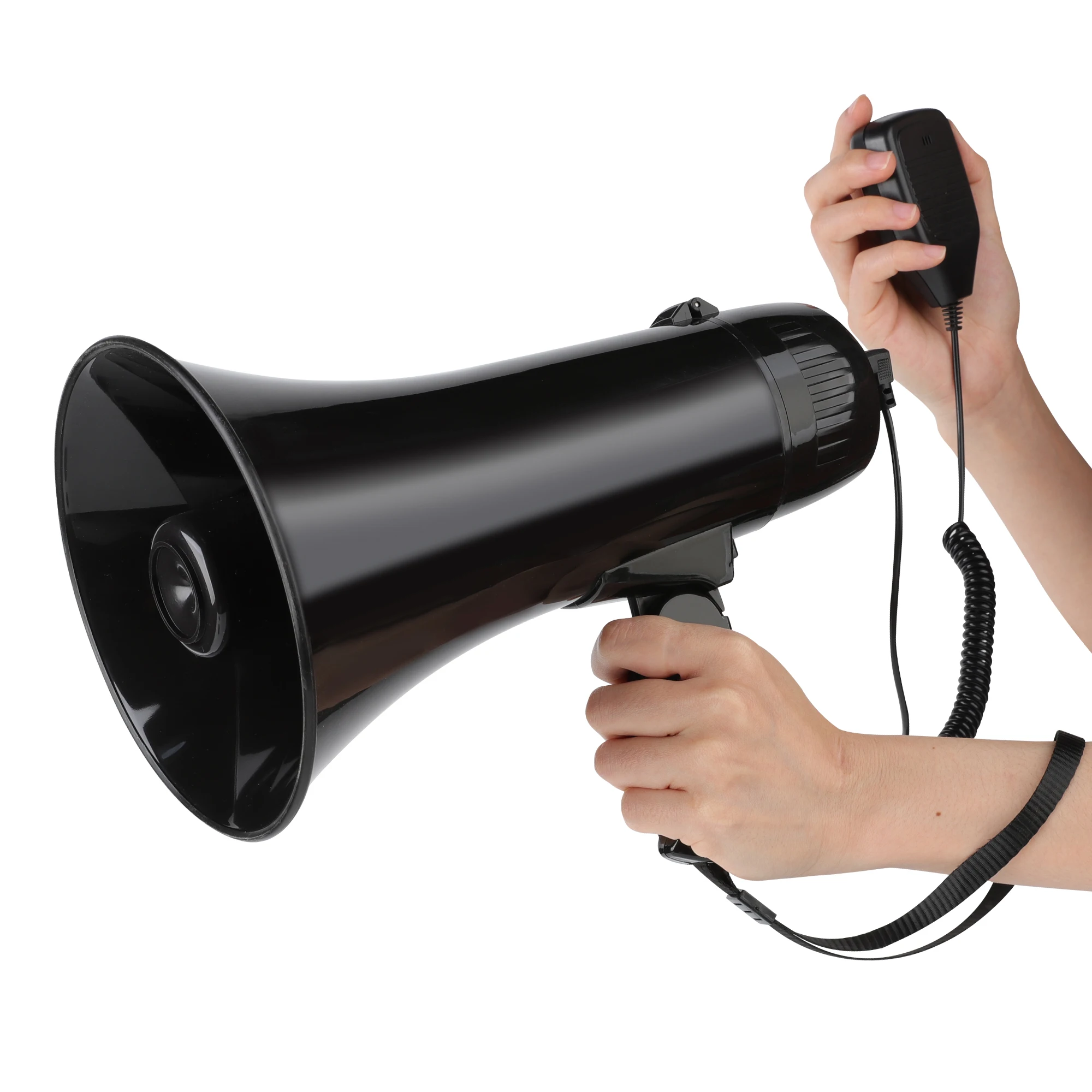 35W Rechargeable Megaphone Speaker Built in 240s Recording & Siren Bullhorn with Wrist Strap and Detachable MIC
35W Rechargeable Megaphone Speaker Built in 240s Recording & Siren Bullhorn with Wrist Strap and Detachable MIC
