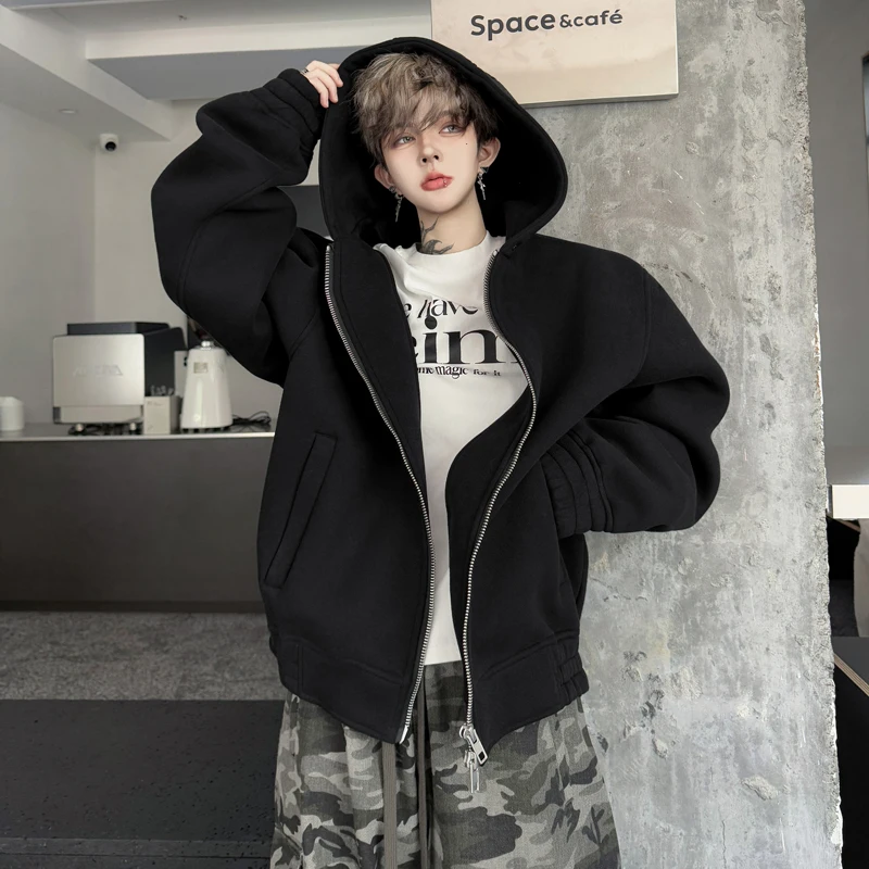 Bla Zipper Hooded Open Cardigan Sweatirt ex Casual Sle Heavyweight Streetwear Faion Autumn Outerwear Coat
Bla Zipper Hooded Open Cardigan Sweatirt ex Casual Sle Heavyweight Streetwear Faion Autumn Outerwear Coat