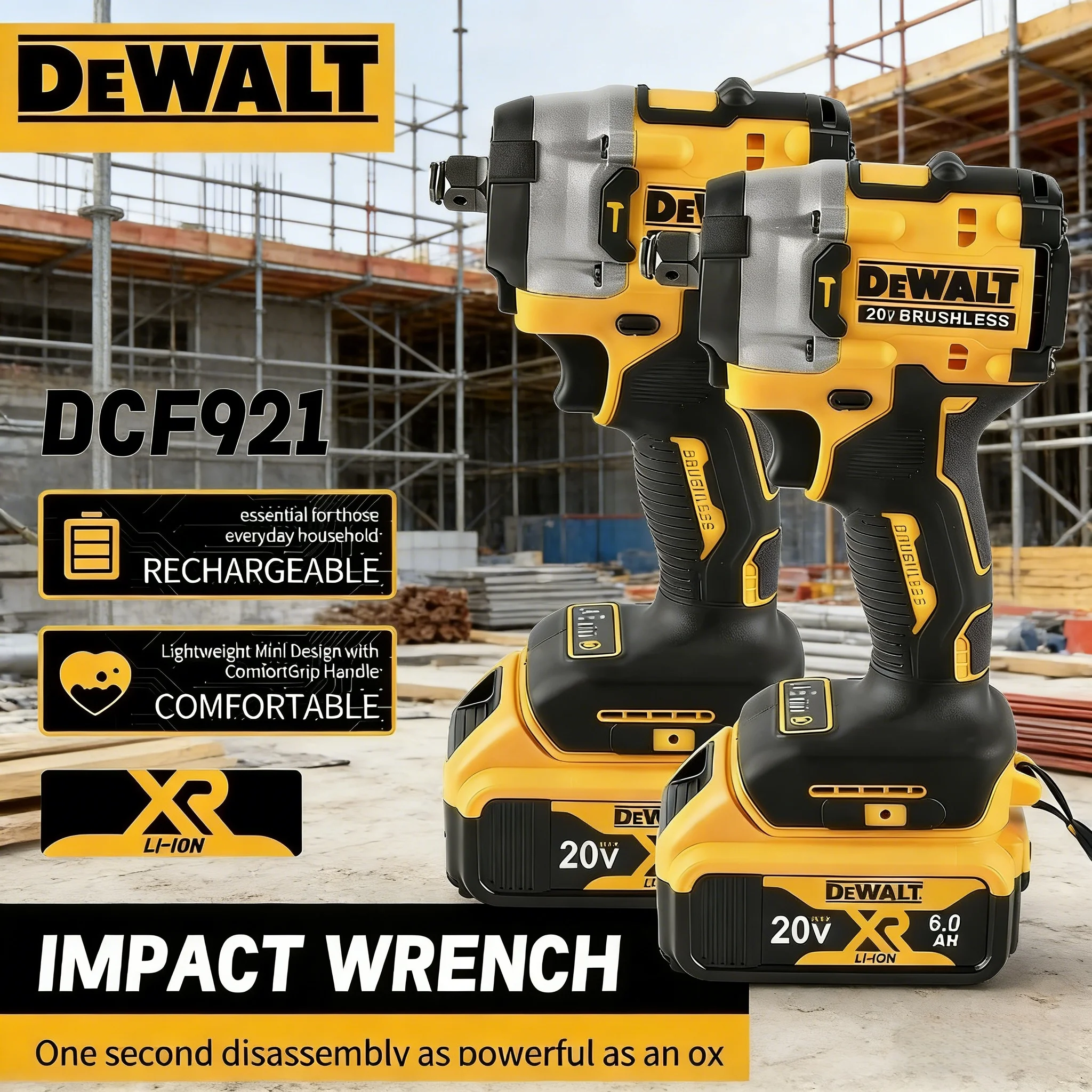 Бесщеточный ударный гайковерт DEWALT DCF921, 1/2 дюйма, аккумуляторный, с регулируемой скоростью, высоким крутящим моментом, без АКБ и ЗУ, для авторемонта, домашнего использования, DIY, электроинструмент 20В
Бесщеточный ударный гайковерт DEWALT DCF921, 1/2 дюйма, аккумуляторный, с регулируемой скоростью, высоким крутящим моментом, без АКБ и ЗУ, для авторемонта, домашнего использования, DIY, электроинструмент 20В